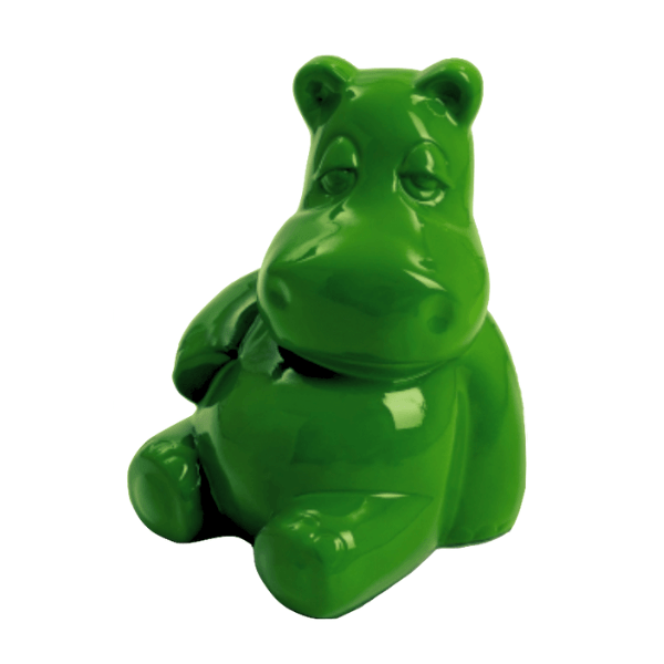 Statue Hippopotame Animaux Resine - 100cm - Vert - ANIMAUX-RESINE