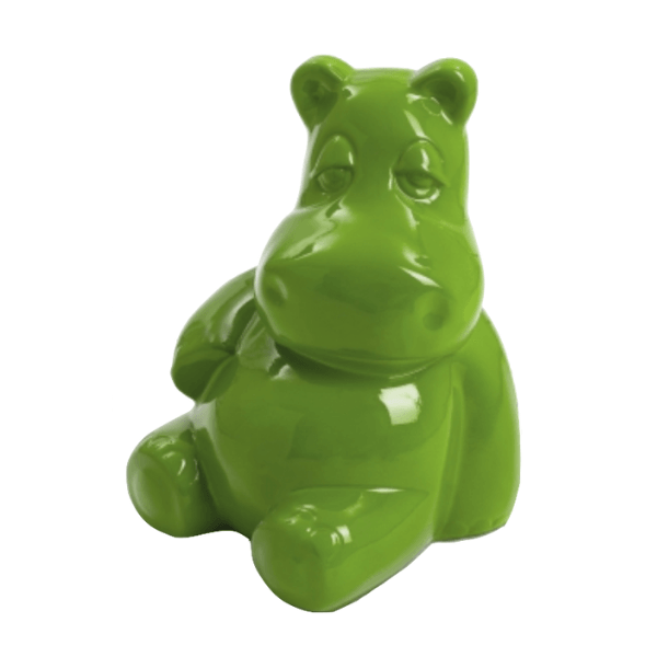 Resine Sculpture Hippopotame 100CM Vert Pomme GILDE - S&C