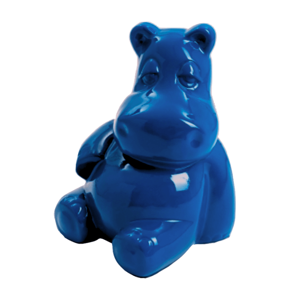 Resine Sculpture Hippopotame 15CM Bleu Nuit JOLYNE - S&C