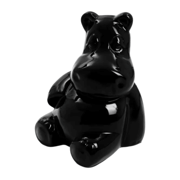 Resine Sculpture Hippopotame 15cm Noir TAHMIE - S&C