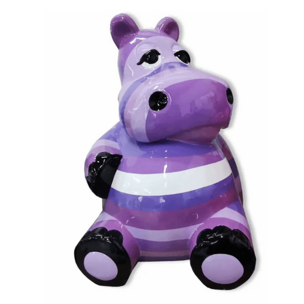 Resine Sculpture Hippopotame 15CM Violet NALIN - S&C