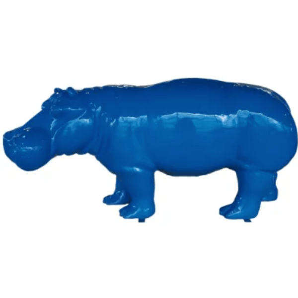 Resine Sculpture Hippopotame 180CM Bleu JORIM - S&C