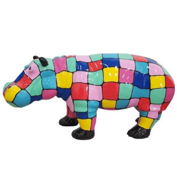 Resine Sculpture Hippopotame 180CM Multicolore JABRAN - S&C