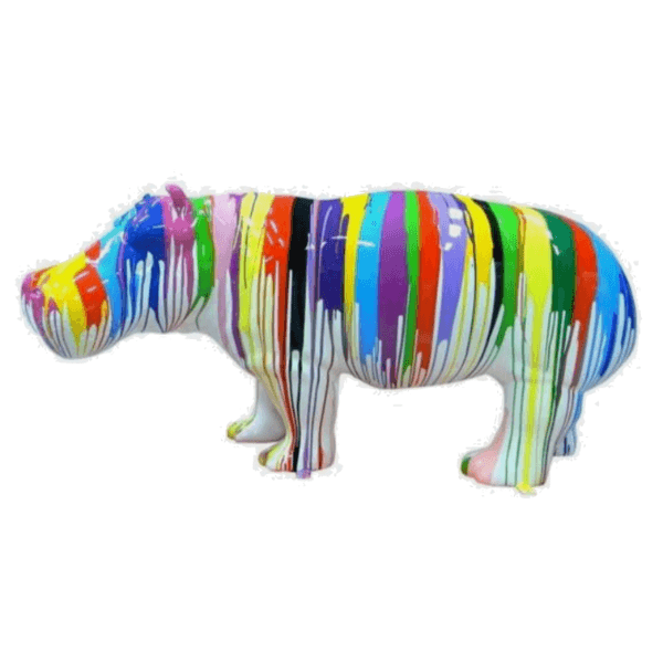 Resine Sculpture Hippopotame 180CM Multi Coulure BLISKA - S&C