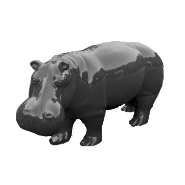 Resine Sculpture Hippopotame 180CM Noir CENOL - S&C