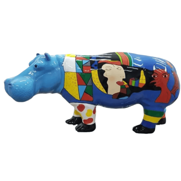 Resine Sculpture Hippopotame 180CM Multicolore ELDAN - S&C