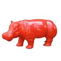 Statue Hippopotame Animaux Resine - 180cm - Rouge - ANIMAUX-RESINE.FR