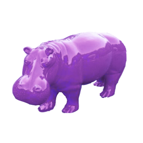 Resine Sculpture Hippopotame 180CM Violet SIRAL - S&C