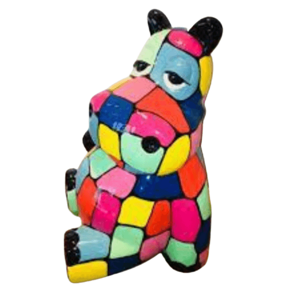 Resine Sculpture Hippopotame 25CM Multicolore LYSTA - S&C