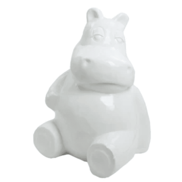 Resine Sculpture Hippopotame 50cm Blanc SELYAN - S&C
