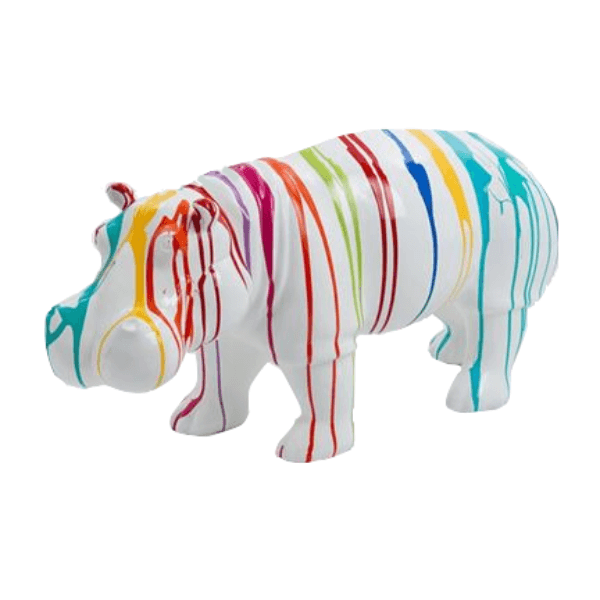 Resine Sculpture Hippopotame 95CM Multicolore NOLAN - S&C