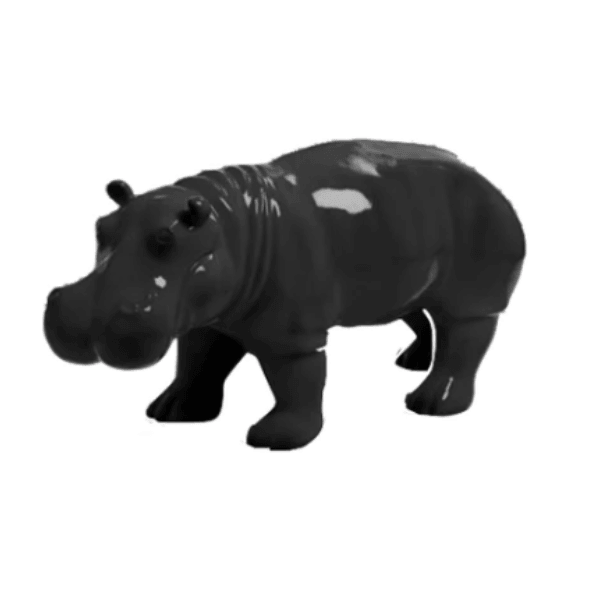 Resine Sculpture Hippopotame 95CM Noir TILVAN - S&C