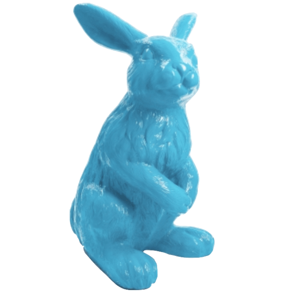 Resine Sculpture Lapin 115cm Bleu Ciel THEREN - S&C