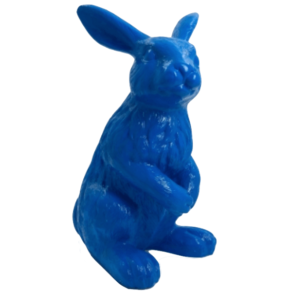 Resine Sculpture Lapin 115CM Bleu Nuit LORIS - S&C