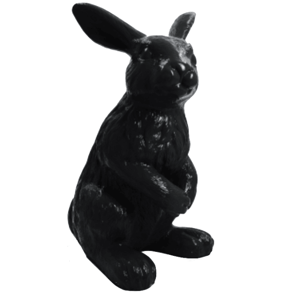 Resine Sculpture Lapin 115 CM Noir LYSANDRE - S&C