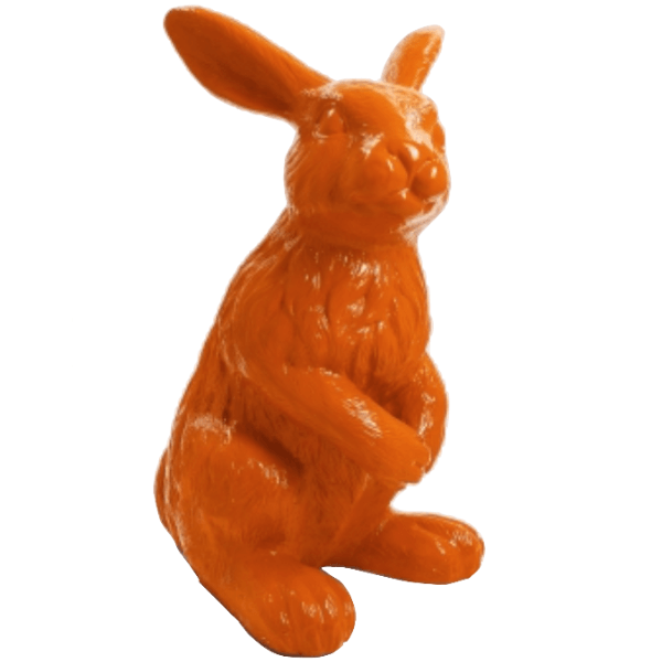 Resine Sculpture Lapin 115CM Orange AELAN - S&C