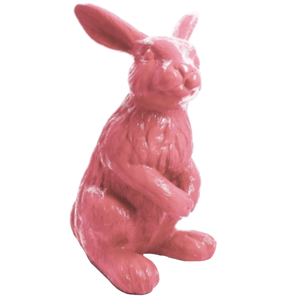 Resine Sculpture Lapin 115CM Rose Clair ELDAN - S&C