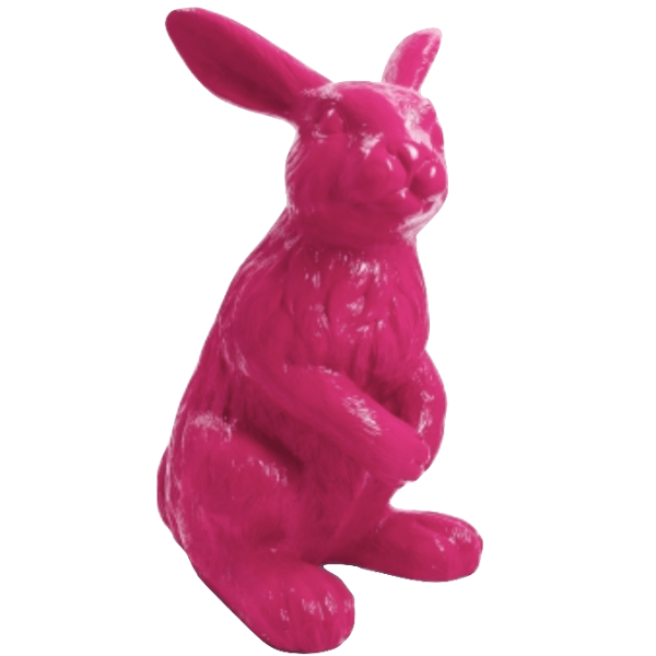 Resine Sculpture Lapin 115CM Rose Fushia KALIN - S&C