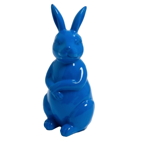 Resine Sculpture Lapin 35CM Bleu JORAN - S&C