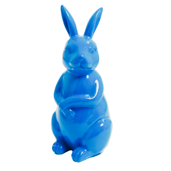 Resine Sculpture Lapin 35CM Bleu Ciel LUZIO - S&C