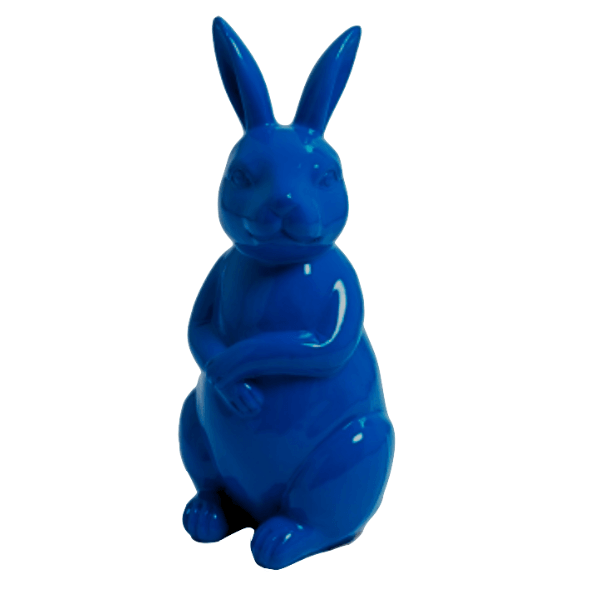 Resine Sculpture Lapin 35CM Bleu Nuit ALOIS - S&C