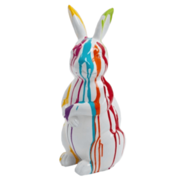 Resine Sculpture Lapin 35CM Multicolore RONDELLE - S&C
