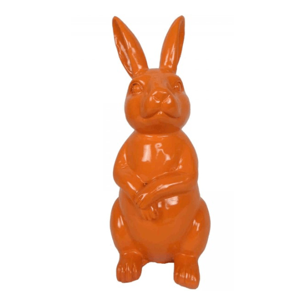 Resine Sculpture Lapin 35cm Orange LUMEN - S&C