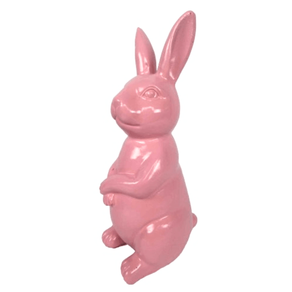 Resine Sculpture Lapin 35CM Rose Clair ELDOR - S&C