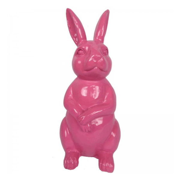 Resine Sculpture Lapin 35CM Rose Fushia GILFRED - S&C