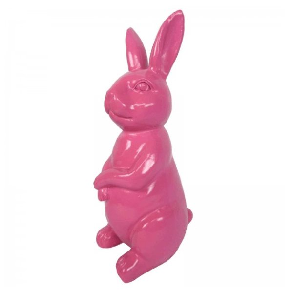 Resine Sculpture Lapin 35CM Rose Fushia GILFRED - S&C