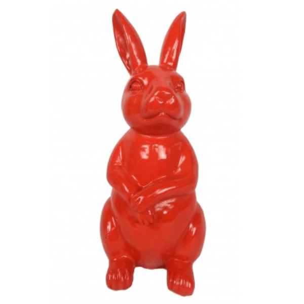 Resine Sculpture Lapin 35CM Rouge ALVINE - S&C