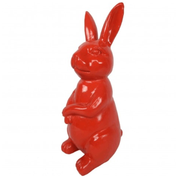 Resine Sculpture Lapin 35CM Rouge ALVINE - S&C