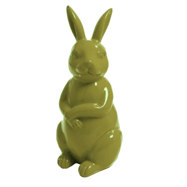 Resine Sculpture Lapin 35CM Vert Kaki LYSANDRE - S&C