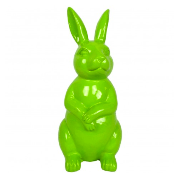 Resine Sculpture Lapin 35CM Vert Pomme LYSANDRE - S&C