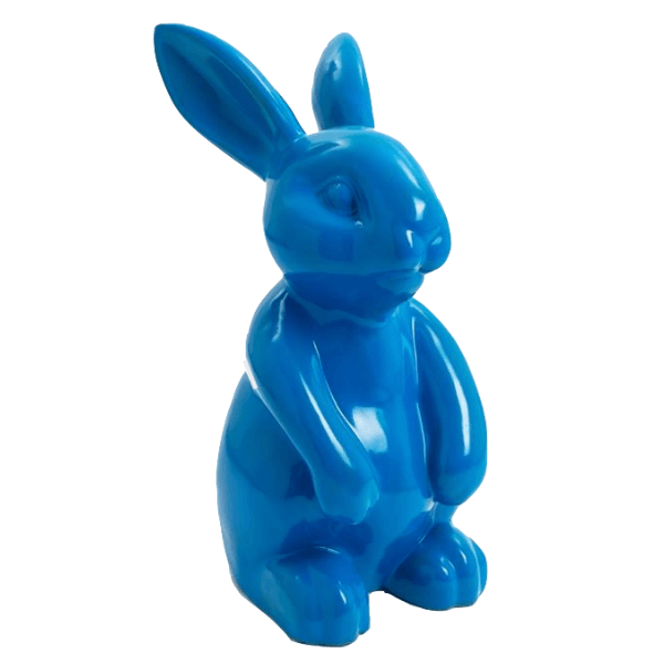 Resine Sculpture Lapin 60CM Bleu LARZAN - S&C