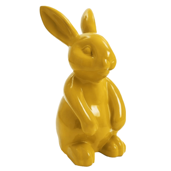 Resine Sculpture Lapin 60 CM Jaune FENRIR - S&C