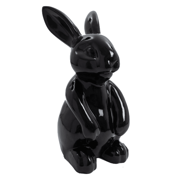 Resine Sculpture Lapin 60CM Noir ALVINE - S&C