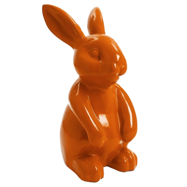 Resine Sculpture Lapin 60CM Orange GILBERT - S&C