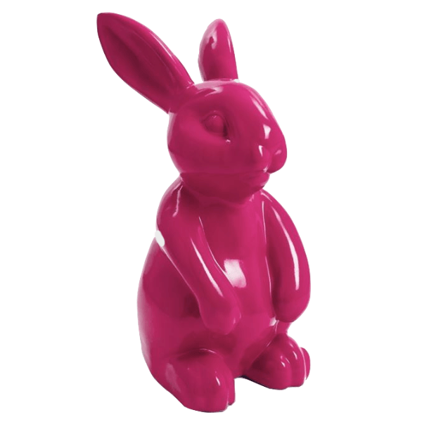 Resine Sculpture Lapin 60CM Rose Fuchsia LUMIR - S&C