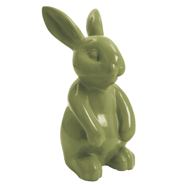 Resine Sculpture Lapin 60CM Vert Kaki ELVIR - S&C