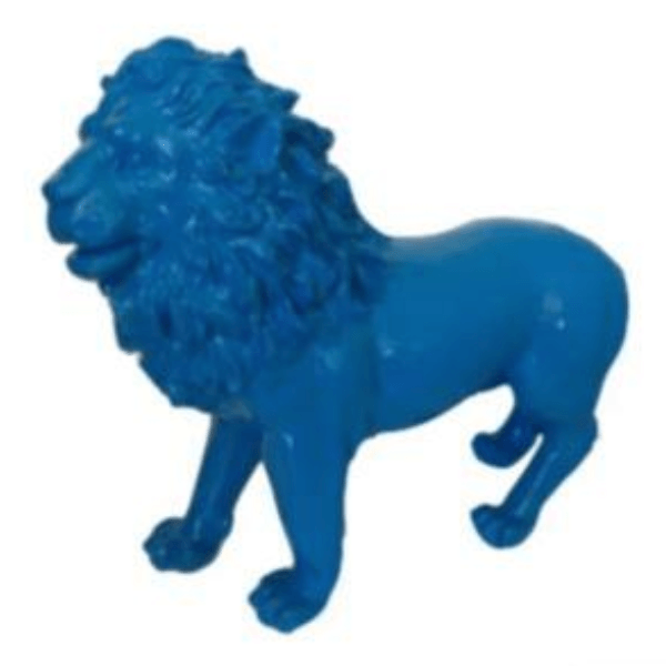 Resine Sculpture Lion 100CM Bleu LORIS - S&C