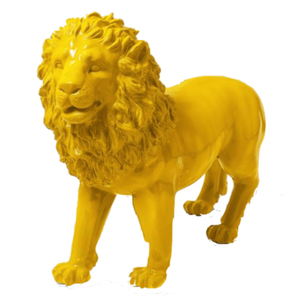 Resine Sculpture Lion 100cm Jaune AURELIO - S&C