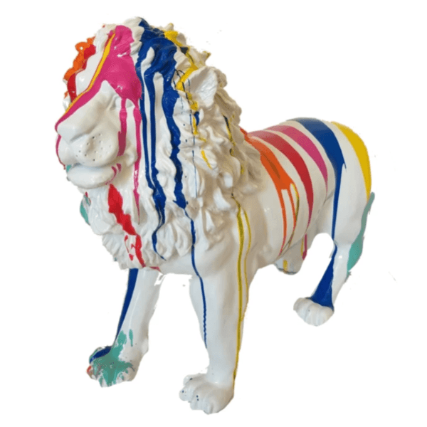 Resine Sculpture Lion 100CM Multicolore MAZEL - S&C