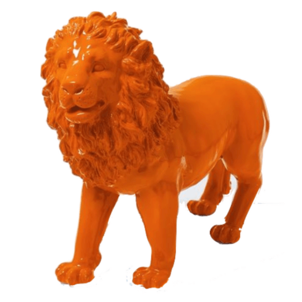 Resine Sculpture Lion 100CM Orange VILMER - S&C