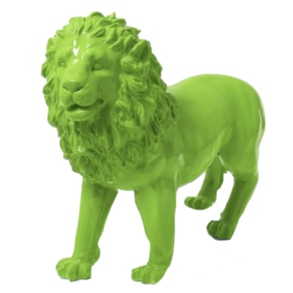 Resine Sculpture Lion 100CM Vert Pomme LORIS - S&C