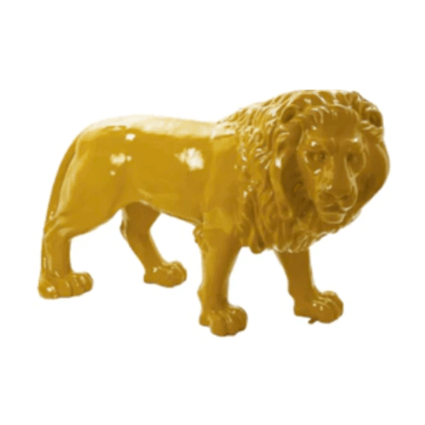 Resine Sculpture Lion 190CM Jaune AELIUS - S&C