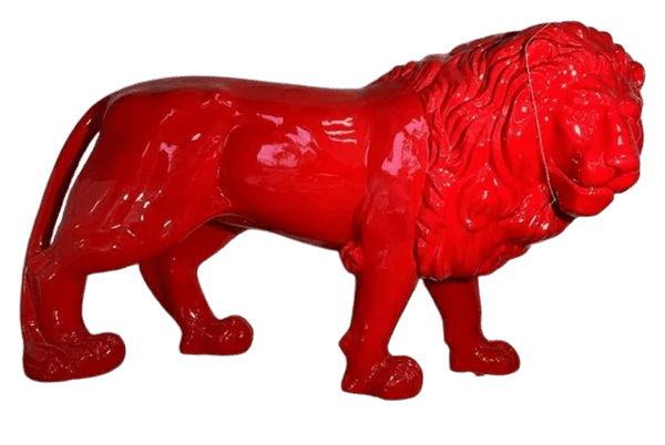 Resine Sculpture Lion 190 CM Rouge GRENDEL - S&C