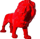 Statue Lion Animaux Resine - 190cm - Rouge - ANIMAUX-RESINE.FR