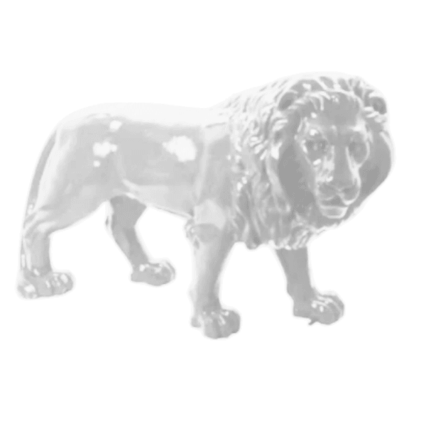 Resine Sculpture Lion 35cm Blanc MATIS - S&C