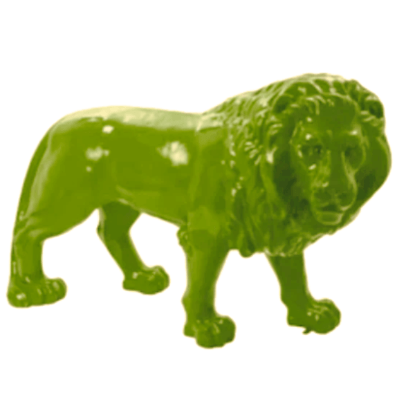Resine Sculpture Lion 35CM Vert Pomme LORIS - S&C